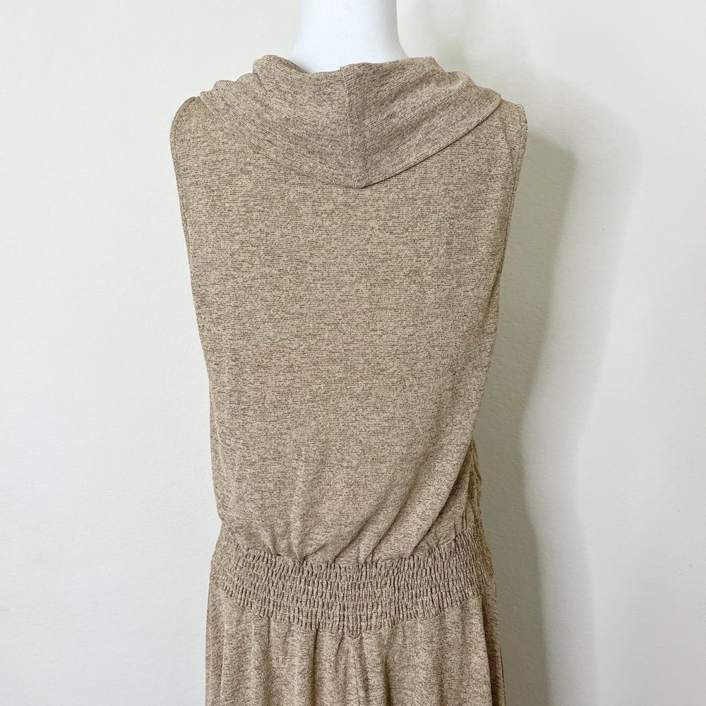 Soft Surroundings Kerry Knit Sleeveless Cowl Neck Tan Dress - Picture 9 of 13